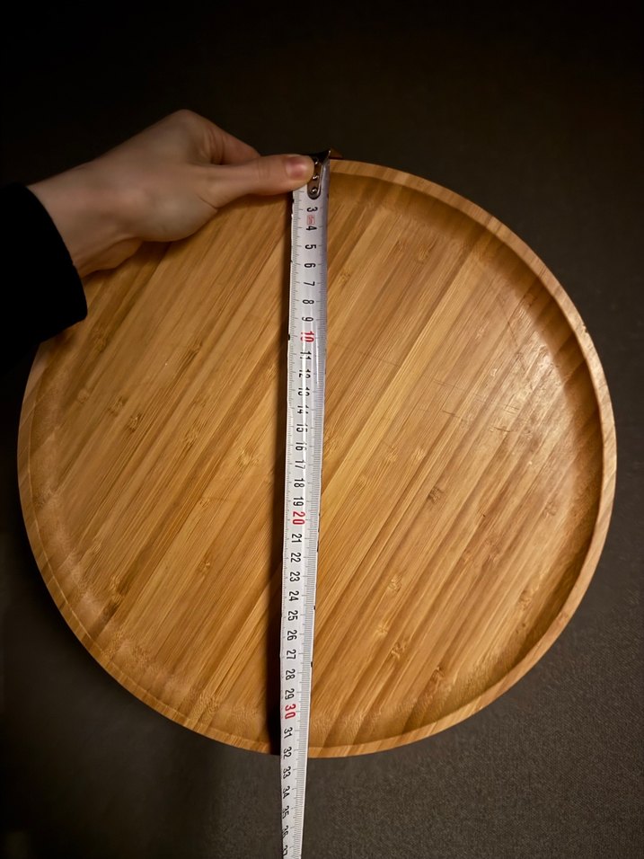 Bej Bohem ahşap Bambum yuvarlak tepsi - Görsel 2