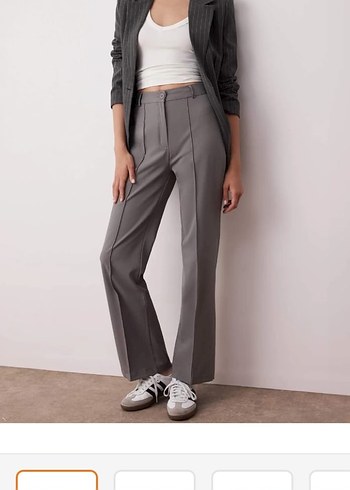 Gri Midi Kumaş Pantolon - Görsel 2