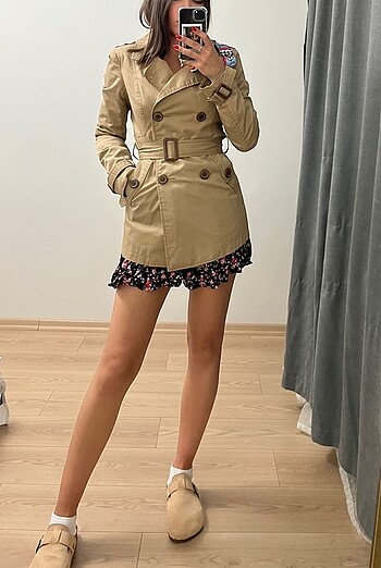 Stradivarius camel renk trençkot