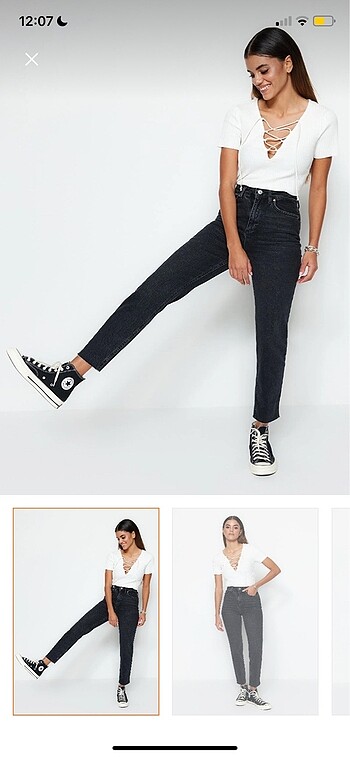 Trendyolmilla antrasit mom jean