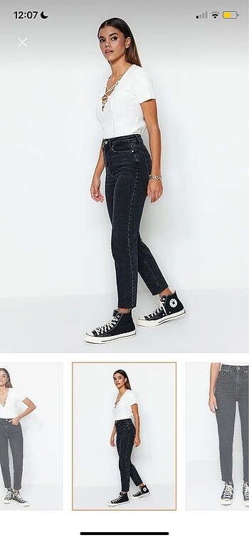 34 Beden Trendyolmilla antrasit mom jean