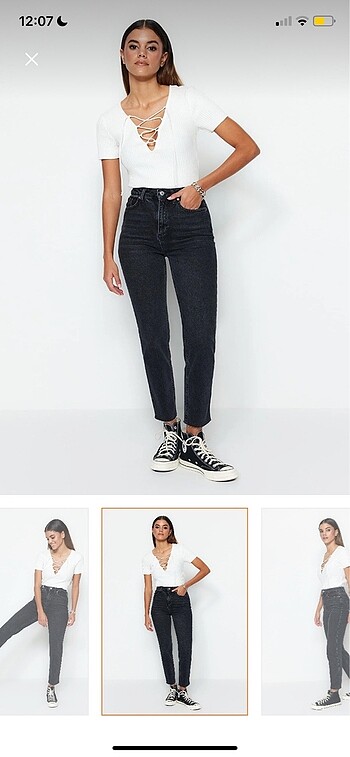 Trendyol & Milla Trendyolmilla antrasit mom jean
