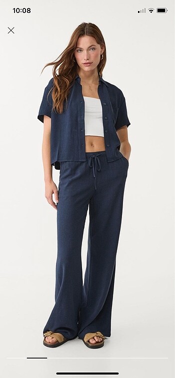 Stradivarius Keten Pantolon