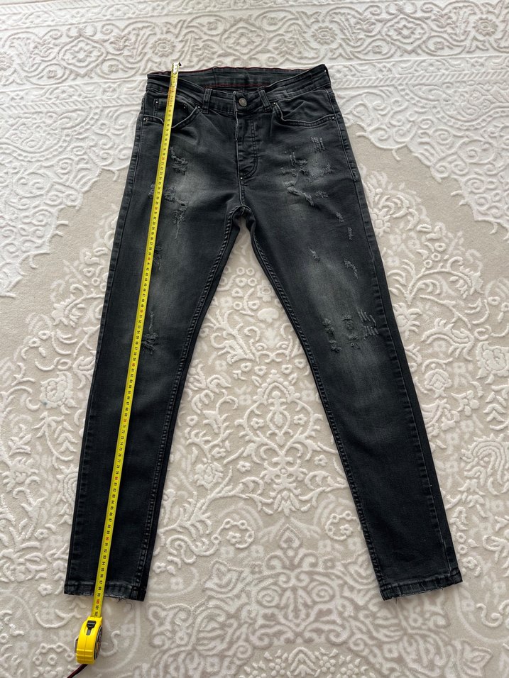 Koyu Gri Yıkamalı Dar Kesim Jean — görsel 5/7