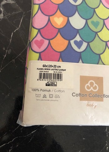 Pamuklu Çok Renkli Desenli Bebek Çarşafı - Görsel 2