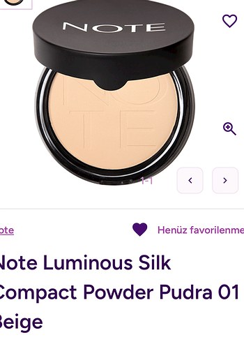  Beden Renk Note luminous silk compact powder pudra 01 beige
