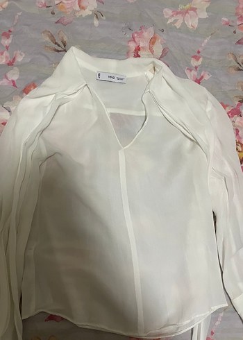 Mango bağ detaylı bluz XXS - Görsel 2