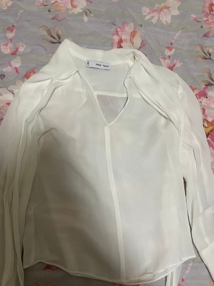 Mango bağ detaylı bluz XXS - Görsel 2