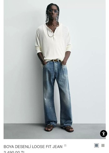 BOYA DESENLİ LOOSE FIT JEAN (Yeni sezon)