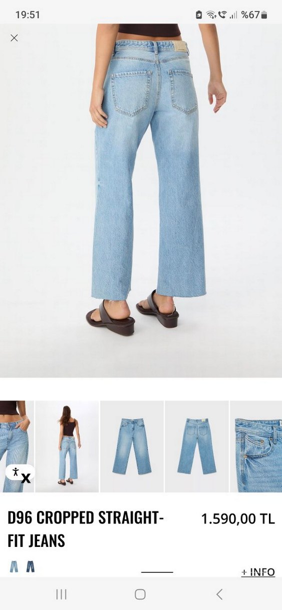 Stradivarius D96 cropped straight fit - Görsel 2