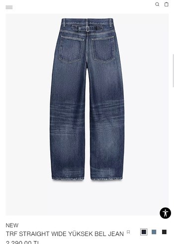 Straight wide yüksek bel erkek jean - Görsel 2