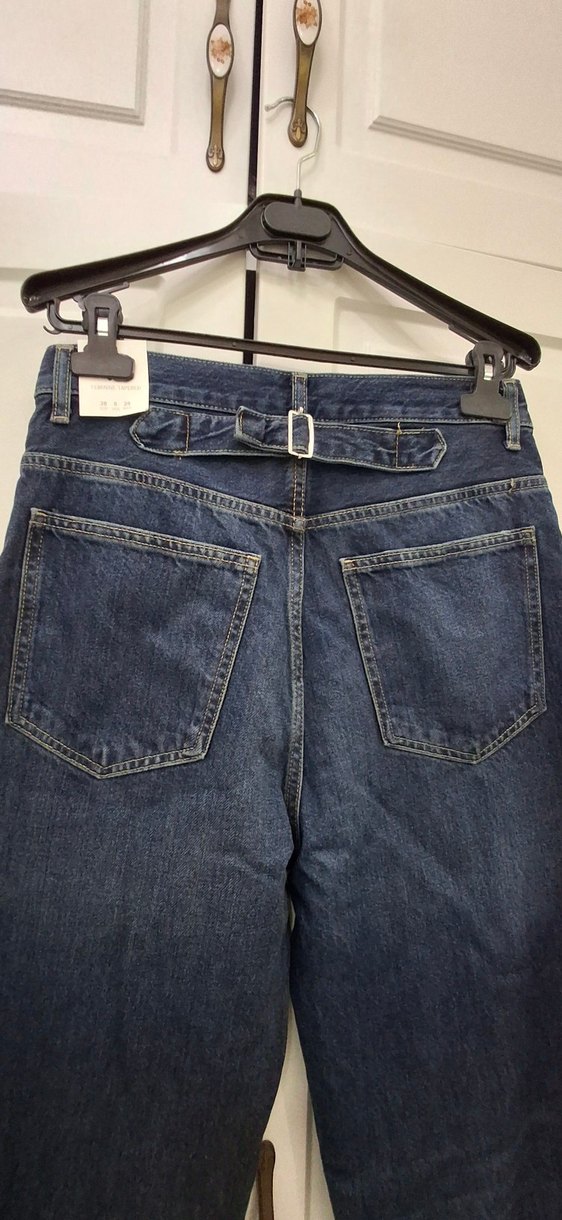 Straight wide yüksek bel erkek jean - Görsel 5