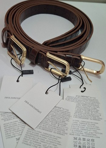 Zara bayan kemer kahverengi (orjinal ürün) (99 cmm ×2.3 cm) - Görsel 2