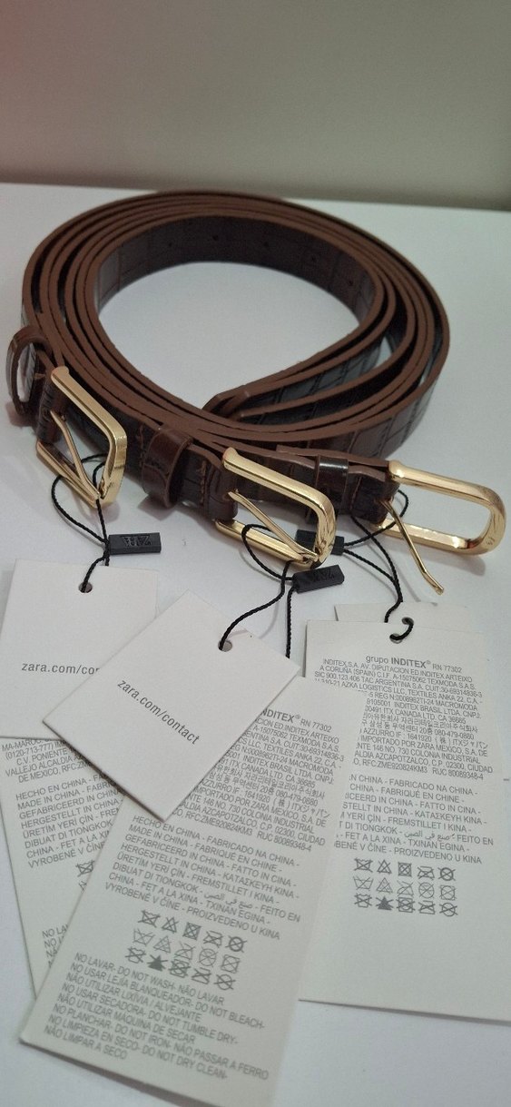 Zara bayan kemer kahverengi (orjinal ürün) (99 cmm ×2.3 cm) - Görsel 2