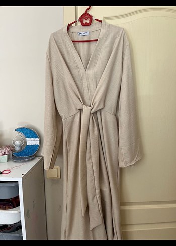 Suud Collection Uzun Kol, Yüksek Yaka Camel Kimono