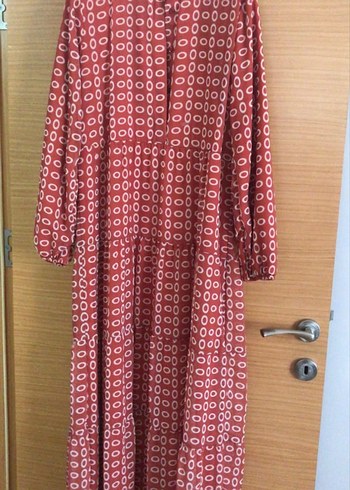 LC Waikiki Kemerli Uzun Kırmızı Bohem Elbise