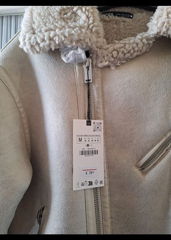 m Beden camel Renk Zara Bej Süet Erkek Ceket, Kürklü Yaka, Kaban, Mont