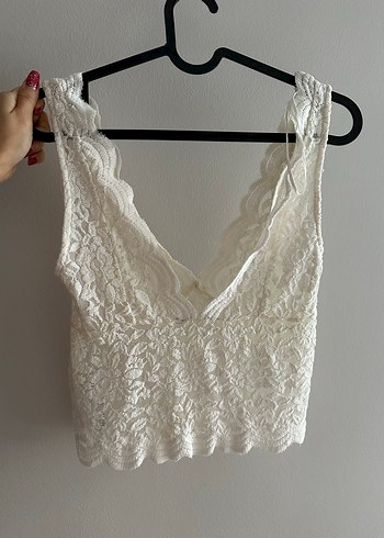 Beyaz Dantel Bohem Bralet