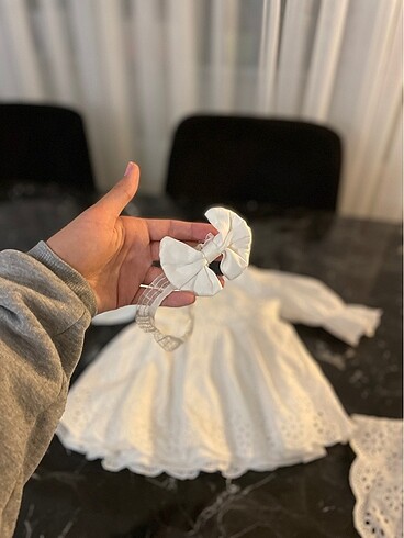 3-6 Ay Beden beyaz Renk 3-6 ay bebek Mevlit elbisesi