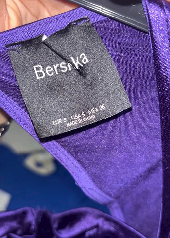 Mor Straplez Midi Elbise - Görsel 3