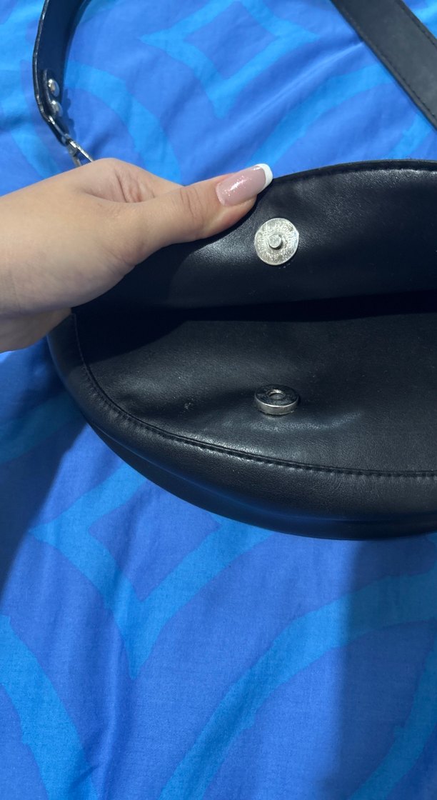 Siyah Deri Kadın Omuz Çantası - Görsel 3