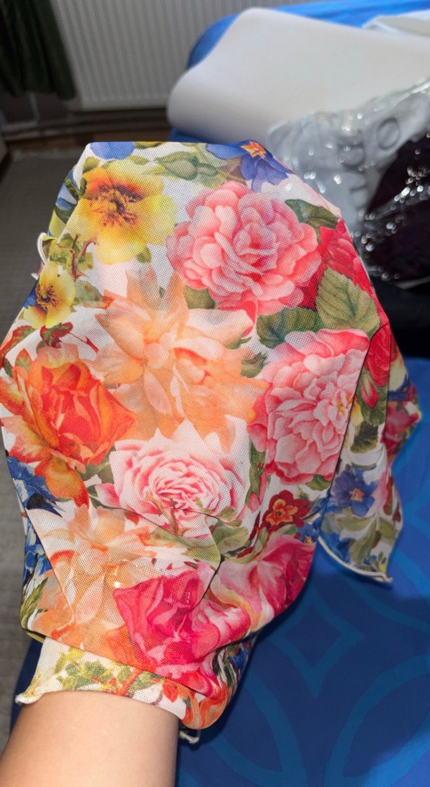 Çiçek Desenli Kısa Kollu Kadın Bluz - Görsel 2