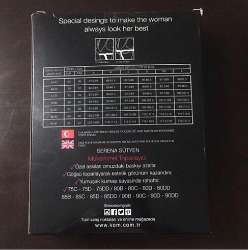xl Beden Kom Serena Sütyen 90 D