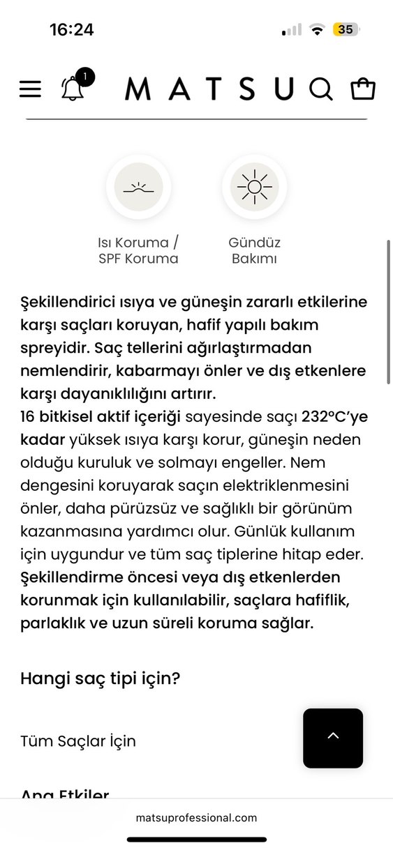 MATSU Isı Koruyucu Sprey - Görsel 5