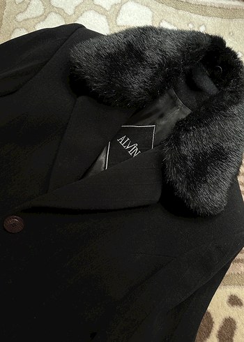 Kürk Yaka Siyah Kaban - Görsel 12