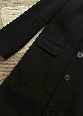 Kürk Yaka Siyah Kaban - Görsel 11