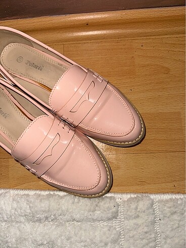 39 Beden pembe Renk rugan loafer