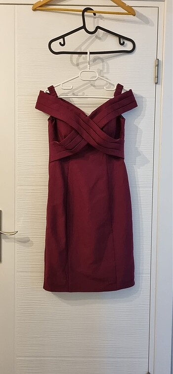 Bordo kısa elbise