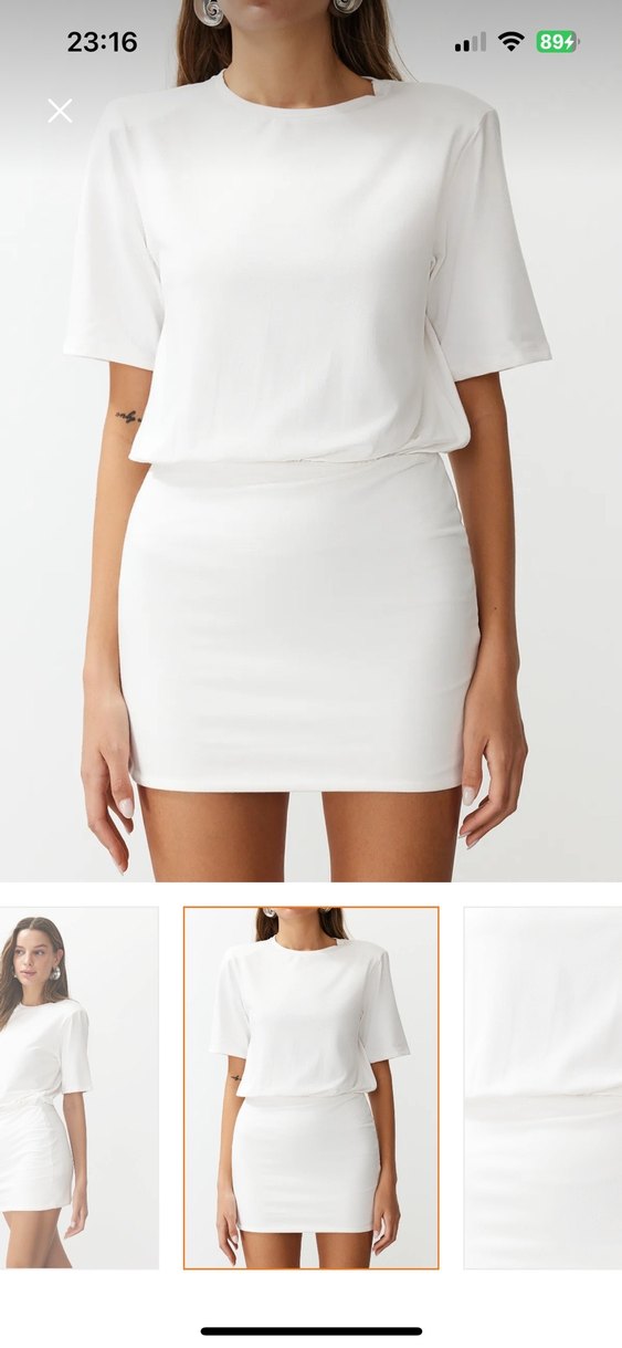 trendyolmilla beyaz elbise - Görsel 2