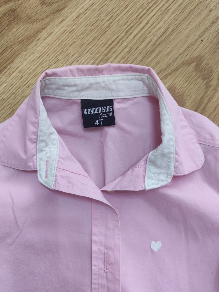 Kız  Çocuk Pembe Uzun Kollu Gömlek - Görsel 2