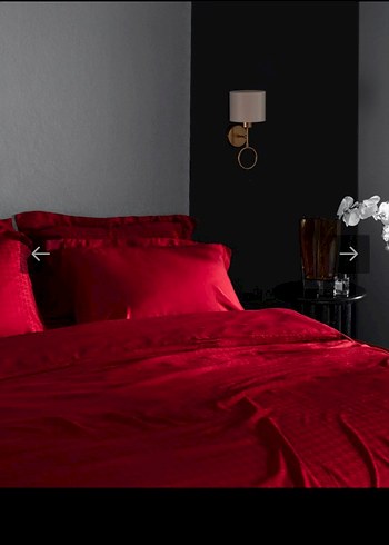 Koyu Kırmızı Kareli Nevresim Takımı - Görsel 2