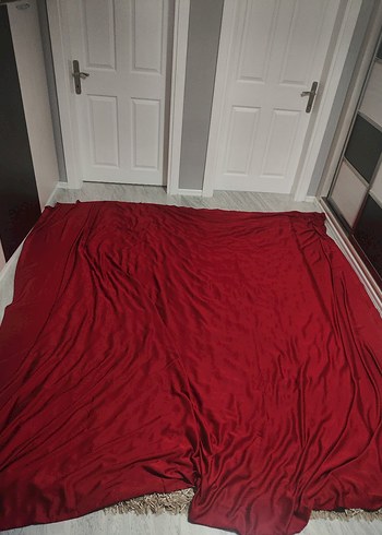 Koyu Kırmızı Kareli Nevresim Takımı - Görsel 8