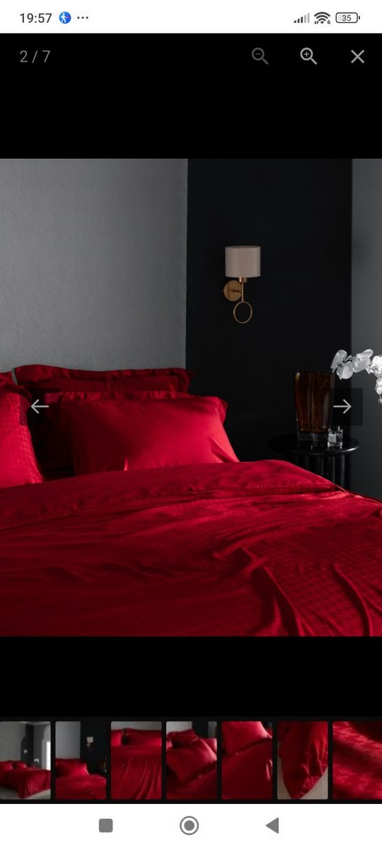 Koyu Kırmızı Kareli Nevresim Takımı - Görsel 2