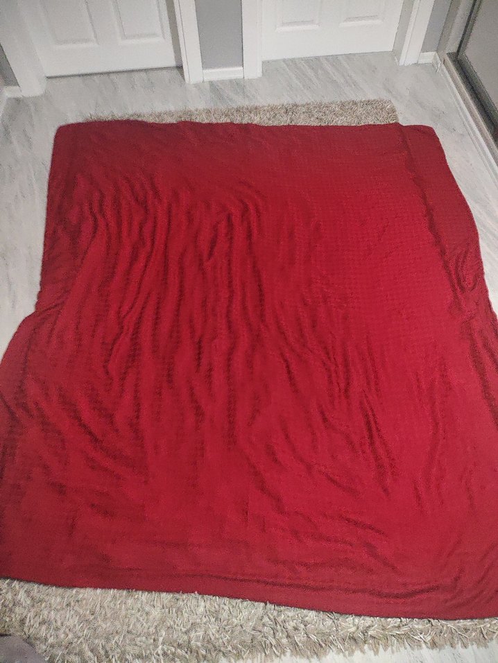 Koyu Kırmızı Kareli Nevresim Takımı - Görsel 5