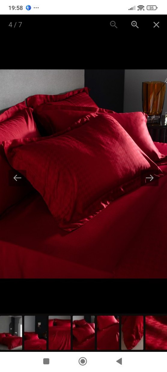 Koyu Kırmızı Kareli Nevresim Takımı - Görsel 3