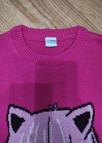 Pembe Kız Çocuk Örme kazak - Görsel 2