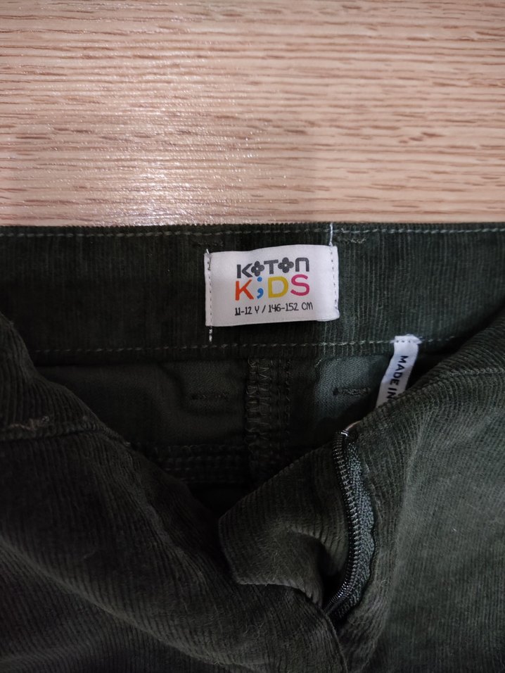 Düğmeli Kadife Mini Etek - Haki - Görsel 3