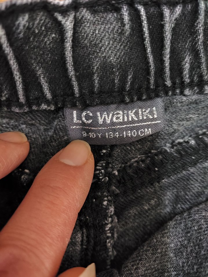 Gri Midi Denim Mini Etek - Görsel 3