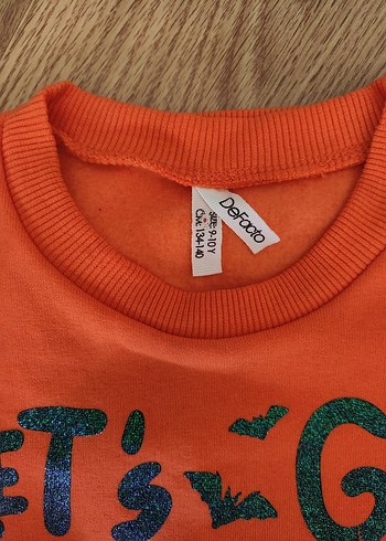 Turuncu Baskılı kız Sweatshirt - Görsel 3