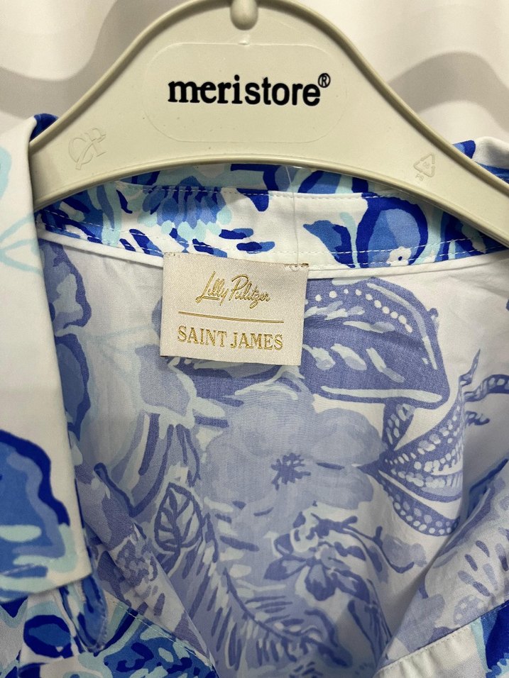 Mavi Desenli Bohem Kadın Gömlek - Görsel 3