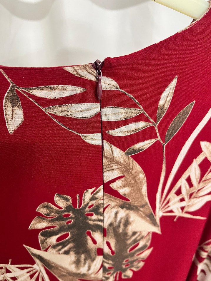 Bordo Bohem Uzun Kollu Salaş Elbise - Görsel 3