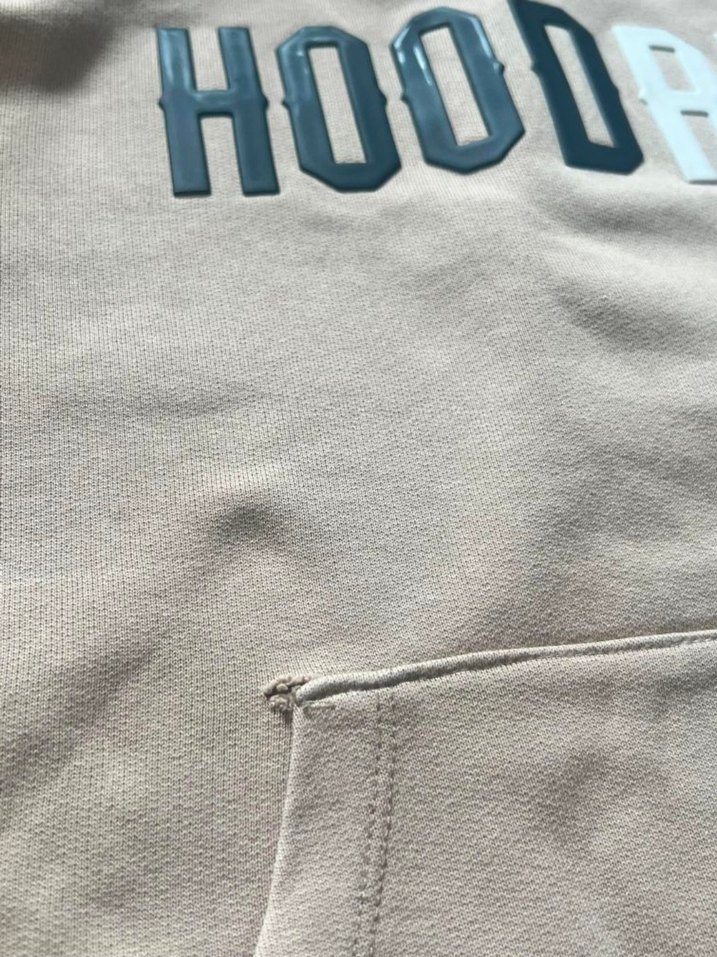 Bej Kapüşonlu erkek Sweatshirt - Görsel 4