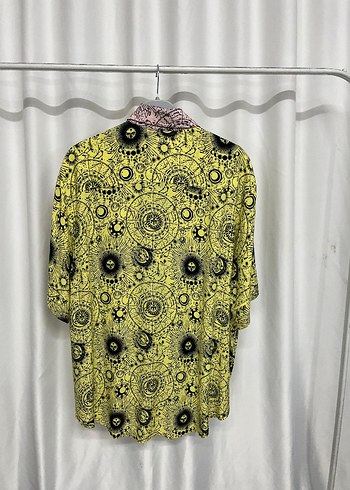 Sarı Renkli Mini Batik Desenli Kadın Gömlek - Görsel 2