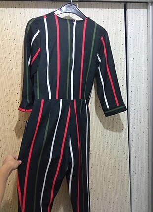 xl Beden siyah Renk Çizgili tulum