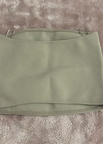 Bej Kadın Straplez Crop Zara - Görsel 2