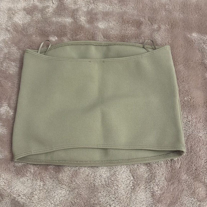 Bej Kadın Straplez Crop Zara - Görsel 2